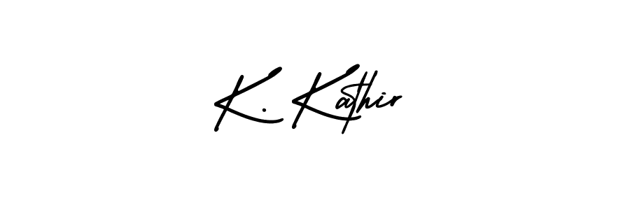 You should practise on your own different ways (AmerikaSignatureDemo-Regular) to write your name (K. Kathir) in signature. don't let someone else do it for you. K. Kathir signature style 3 images and pictures png