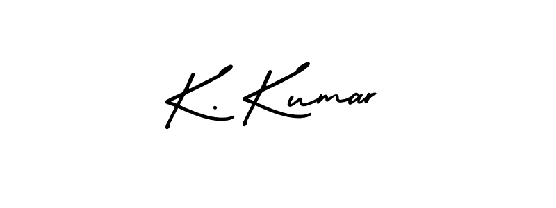 The best way (AmerikaSignatureDemo-Regular) to make a short signature is to pick only two or three words in your name. The name K. Kumar include a total of six letters. For converting this name. K. Kumar signature style 3 images and pictures png