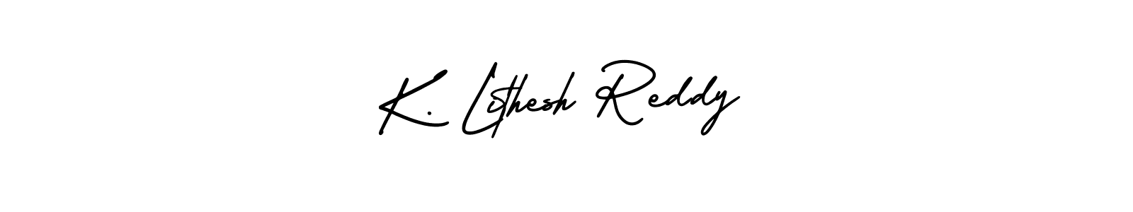 This is the best signature style for the K. Lithesh Reddy name. Also you like these signature font (AmerikaSignatureDemo-Regular). Mix name signature. K. Lithesh Reddy signature style 3 images and pictures png