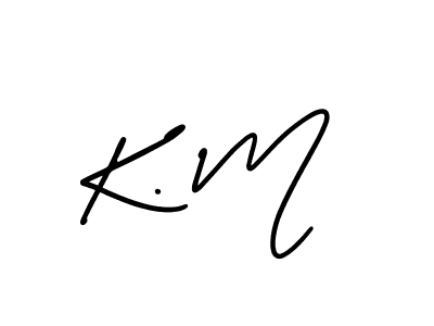 AmerikaSignatureDemo-Regular is a professional signature style that is perfect for those who want to add a touch of class to their signature. It is also a great choice for those who want to make their signature more unique. Get K. M name to fancy signature for free. K. M signature style 3 images and pictures png