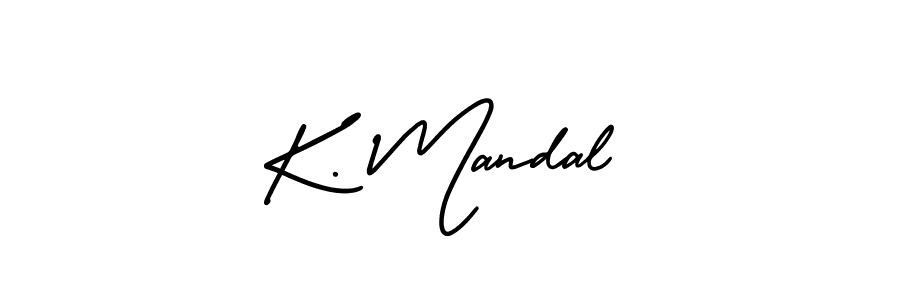 K. Mandal stylish signature style. Best Handwritten Sign (AmerikaSignatureDemo-Regular) for my name. Handwritten Signature Collection Ideas for my name K. Mandal. K. Mandal signature style 3 images and pictures png