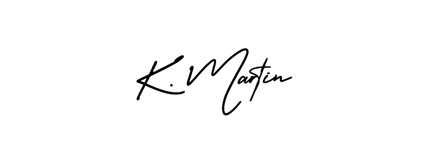 Use a signature maker to create a handwritten signature online. With this signature software, you can design (AmerikaSignatureDemo-Regular) your own signature for name K. Martin. K. Martin signature style 3 images and pictures png