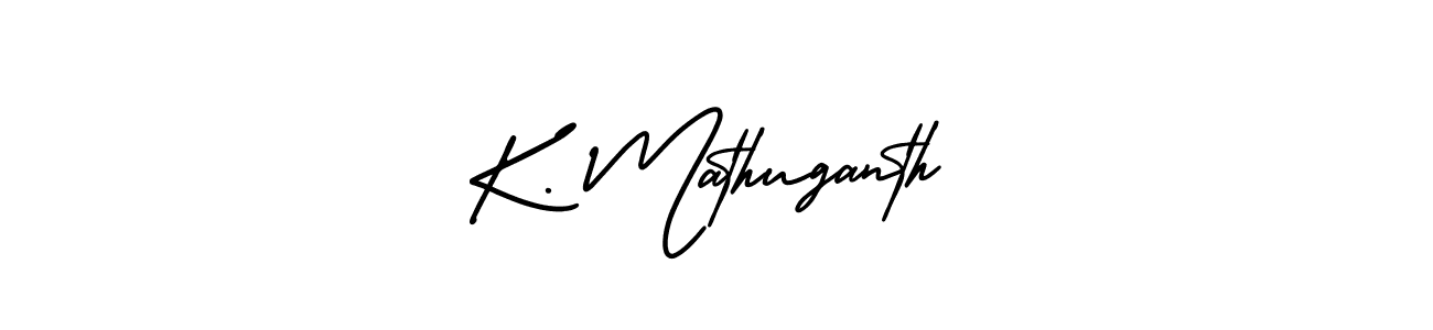 The best way (AmerikaSignatureDemo-Regular) to make a short signature is to pick only two or three words in your name. The name K. Mathuganth include a total of six letters. For converting this name. K. Mathuganth signature style 3 images and pictures png