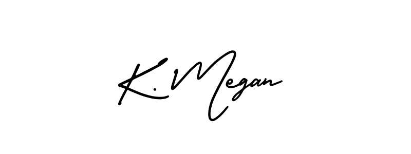 Make a beautiful signature design for name K. Megan. With this signature (AmerikaSignatureDemo-Regular) style, you can create a handwritten signature for free. K. Megan signature style 3 images and pictures png