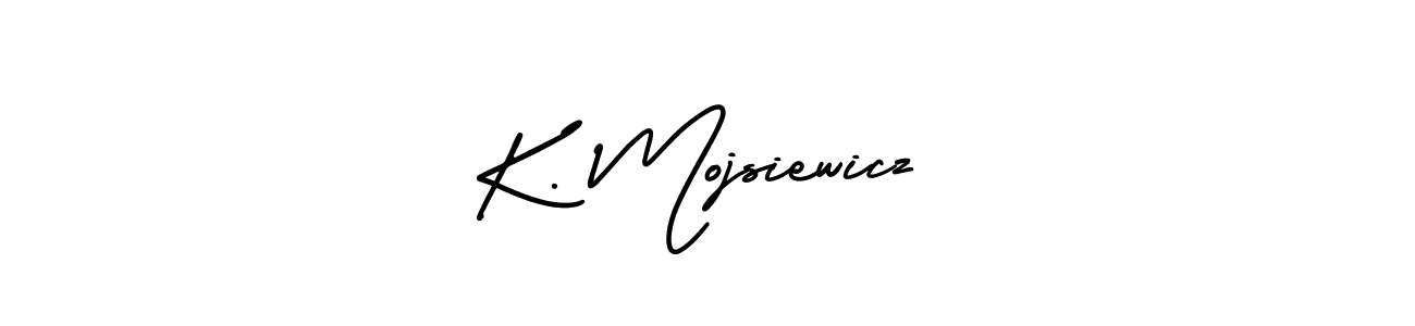 Use a signature maker to create a handwritten signature online. With this signature software, you can design (AmerikaSignatureDemo-Regular) your own signature for name K. Mojsiewicz. K. Mojsiewicz signature style 3 images and pictures png