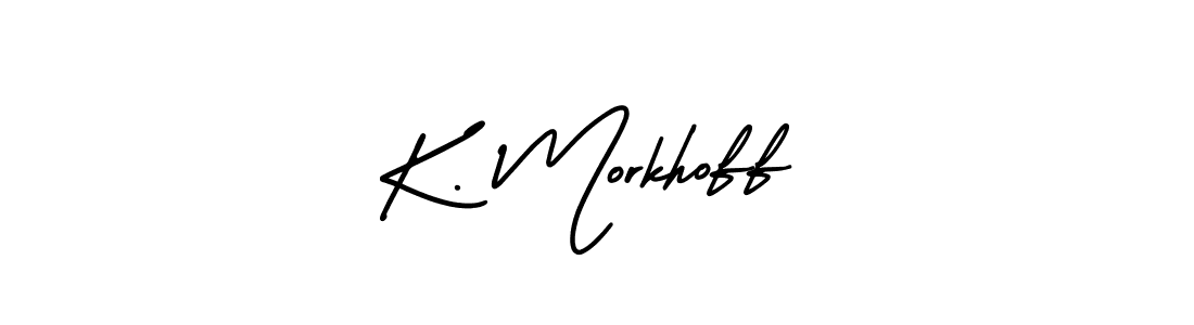 Also You can easily find your signature by using the search form. We will create K. Morkhoff name handwritten signature images for you free of cost using AmerikaSignatureDemo-Regular sign style. K. Morkhoff signature style 3 images and pictures png