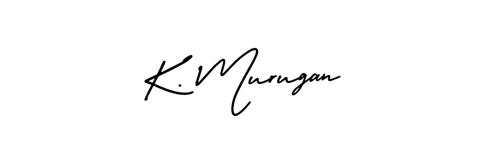 The best way (AmerikaSignatureDemo-Regular) to make a short signature is to pick only two or three words in your name. The name K. Murugan include a total of six letters. For converting this name. K. Murugan signature style 3 images and pictures png