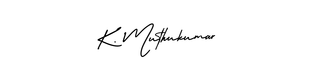 The best way (AmerikaSignatureDemo-Regular) to make a short signature is to pick only two or three words in your name. The name K. Muthukumar include a total of six letters. For converting this name. K. Muthukumar signature style 3 images and pictures png