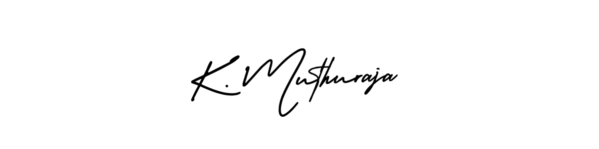 This is the best signature style for the K. Muthuraja name. Also you like these signature font (AmerikaSignatureDemo-Regular). Mix name signature. K. Muthuraja signature style 3 images and pictures png