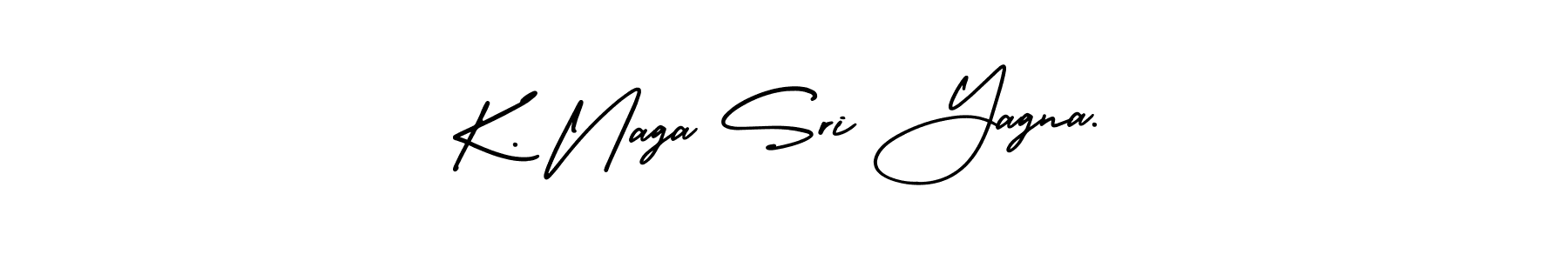The best way (AmerikaSignatureDemo-Regular) to make a short signature is to pick only two or three words in your name. The name K. Naga Sri Yagna. include a total of six letters. For converting this name. K. Naga Sri Yagna. signature style 3 images and pictures png