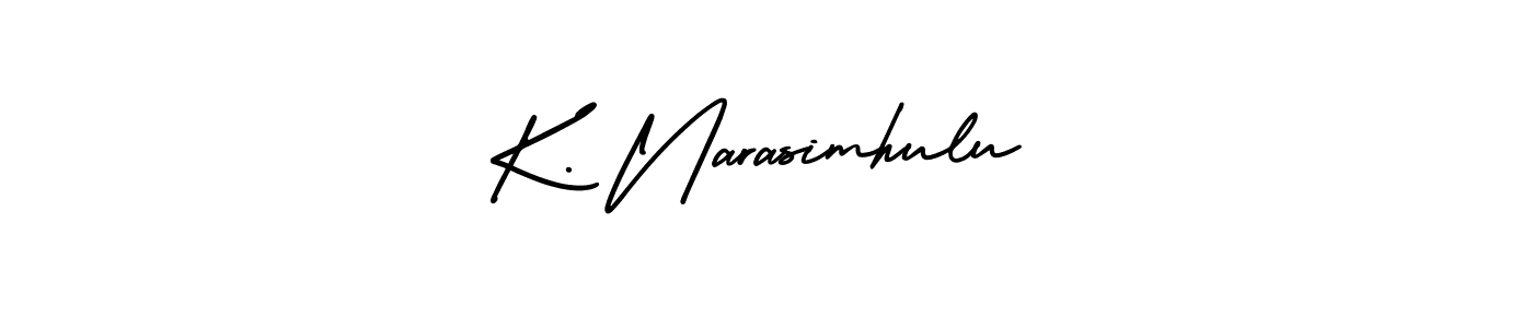 How to make K. Narasimhulu name signature. Use AmerikaSignatureDemo-Regular style for creating short signs online. This is the latest handwritten sign. K. Narasimhulu signature style 3 images and pictures png