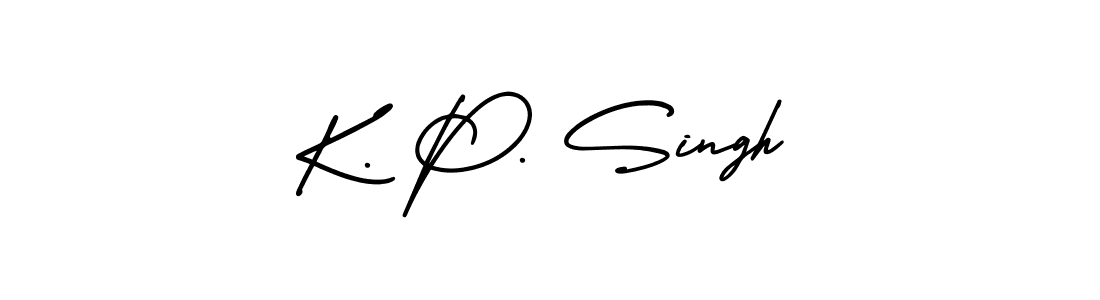 Also You can easily find your signature by using the search form. We will create K. P. Singh name handwritten signature images for you free of cost using AmerikaSignatureDemo-Regular sign style. K. P. Singh signature style 3 images and pictures png