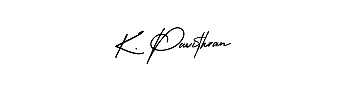 if you are searching for the best signature style for your name K. Pavithran. so please give up your signature search. here we have designed multiple signature styles  using AmerikaSignatureDemo-Regular. K. Pavithran signature style 3 images and pictures png