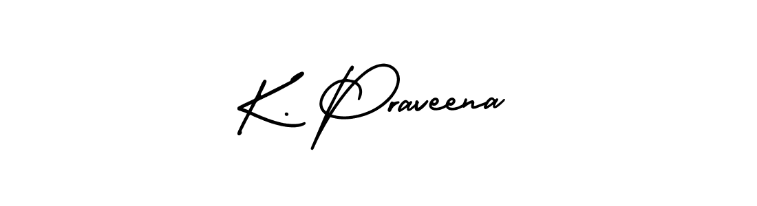 Use a signature maker to create a handwritten signature online. With this signature software, you can design (AmerikaSignatureDemo-Regular) your own signature for name K. Praveena. K. Praveena signature style 3 images and pictures png