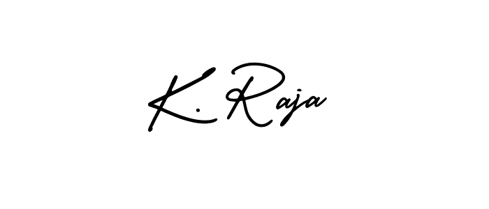 You should practise on your own different ways (AmerikaSignatureDemo-Regular) to write your name (K. Raja) in signature. don't let someone else do it for you. K. Raja signature style 3 images and pictures png