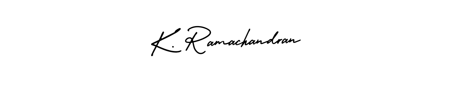 How to make K. Ramachandran name signature. Use AmerikaSignatureDemo-Regular style for creating short signs online. This is the latest handwritten sign. K. Ramachandran signature style 3 images and pictures png