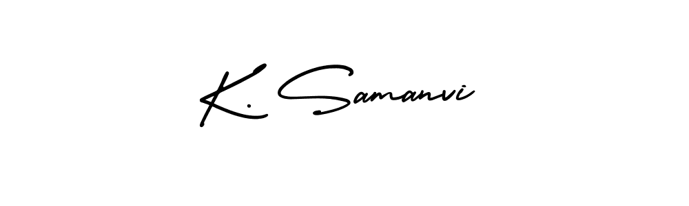 Check out images of Autograph of K. Samanvi name. Actor K. Samanvi Signature Style. AmerikaSignatureDemo-Regular is a professional sign style online. K. Samanvi signature style 3 images and pictures png