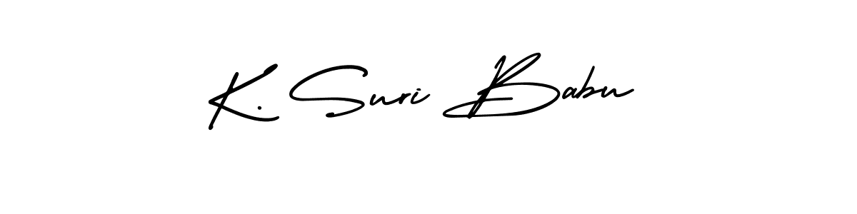 You should practise on your own different ways (AmerikaSignatureDemo-Regular) to write your name (K. Suri Babu) in signature. don't let someone else do it for you. K. Suri Babu signature style 3 images and pictures png