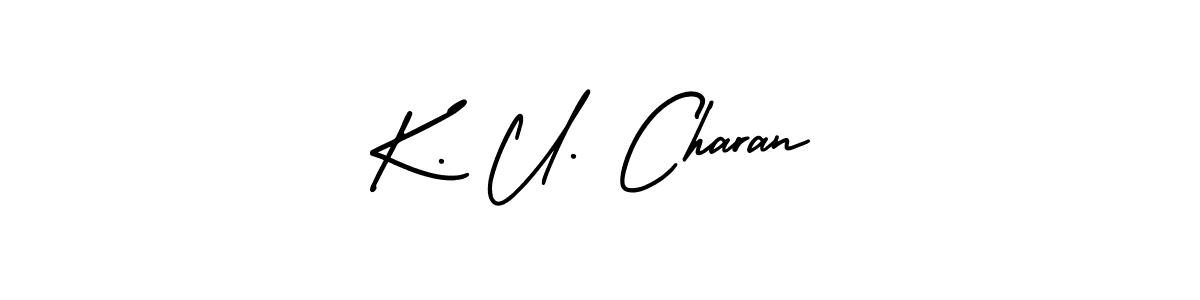 How to Draw K. U. Charan signature style? AmerikaSignatureDemo-Regular is a latest design signature styles for name K. U. Charan. K. U. Charan signature style 3 images and pictures png