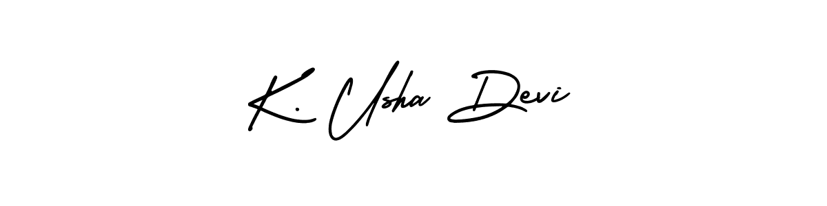 The best way (AmerikaSignatureDemo-Regular) to make a short signature is to pick only two or three words in your name. The name K. Usha Devi include a total of six letters. For converting this name. K. Usha Devi signature style 3 images and pictures png