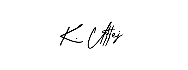 Create a beautiful signature design for name K. Uttej. With this signature (AmerikaSignatureDemo-Regular) fonts, you can make a handwritten signature for free. K. Uttej signature style 3 images and pictures png