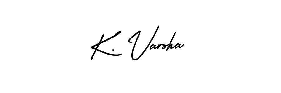 How to make K. Varsha name signature. Use AmerikaSignatureDemo-Regular style for creating short signs online. This is the latest handwritten sign. K. Varsha signature style 3 images and pictures png