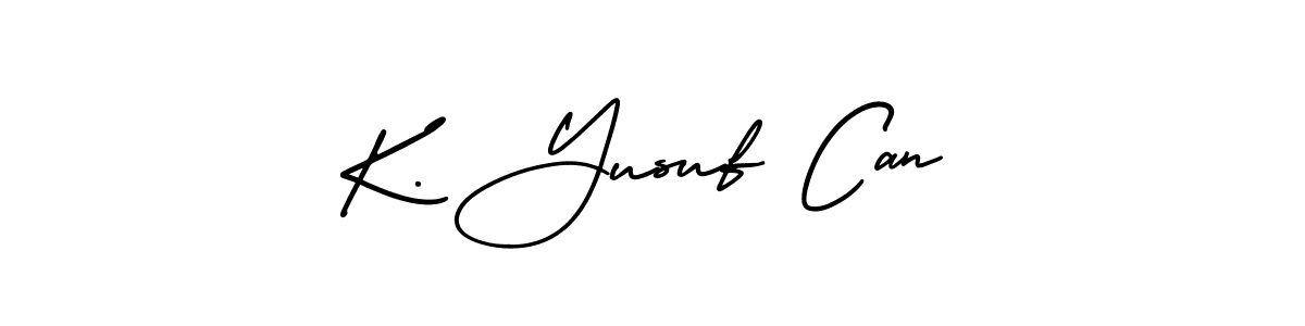 Use a signature maker to create a handwritten signature online. With this signature software, you can design (AmerikaSignatureDemo-Regular) your own signature for name K. Yusuf Can. K. Yusuf Can signature style 3 images and pictures png