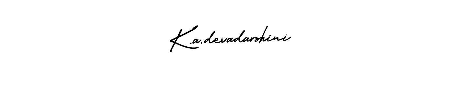 You should practise on your own different ways (AmerikaSignatureDemo-Regular) to write your name (K.a.devadarshini) in signature. don't let someone else do it for you. K.a.devadarshini signature style 3 images and pictures png