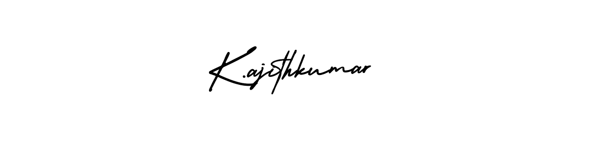 This is the best signature style for the K.ajithkumar name. Also you like these signature font (AmerikaSignatureDemo-Regular). Mix name signature. K.ajithkumar signature style 3 images and pictures png