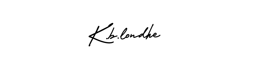 You should practise on your own different ways (AmerikaSignatureDemo-Regular) to write your name (K.b.londhe) in signature. don't let someone else do it for you. K.b.londhe signature style 3 images and pictures png
