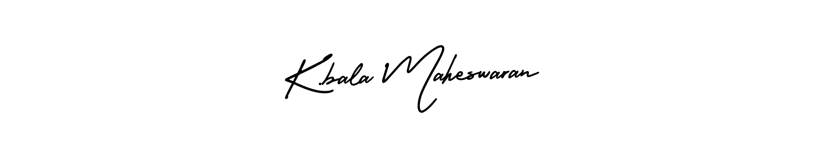 You should practise on your own different ways (AmerikaSignatureDemo-Regular) to write your name (K.bala Maheswaran) in signature. don't let someone else do it for you. K.bala Maheswaran signature style 3 images and pictures png