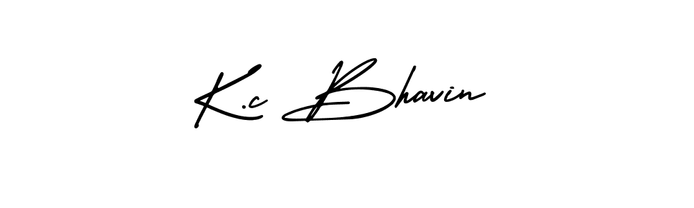 K.c Bhavin stylish signature style. Best Handwritten Sign (AmerikaSignatureDemo-Regular) for my name. Handwritten Signature Collection Ideas for my name K.c Bhavin. K.c Bhavin signature style 3 images and pictures png