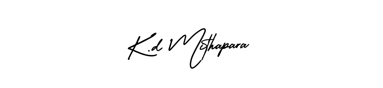 Use a signature maker to create a handwritten signature online. With this signature software, you can design (AmerikaSignatureDemo-Regular) your own signature for name K.d Mithapara. K.d Mithapara signature style 3 images and pictures png