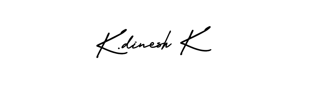 This is the best signature style for the K.dinesh K name. Also you like these signature font (AmerikaSignatureDemo-Regular). Mix name signature. K.dinesh K signature style 3 images and pictures png