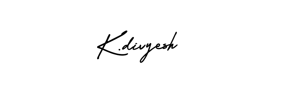 The best way (AmerikaSignatureDemo-Regular) to make a short signature is to pick only two or three words in your name. The name K.divyesh include a total of six letters. For converting this name. K.divyesh signature style 3 images and pictures png