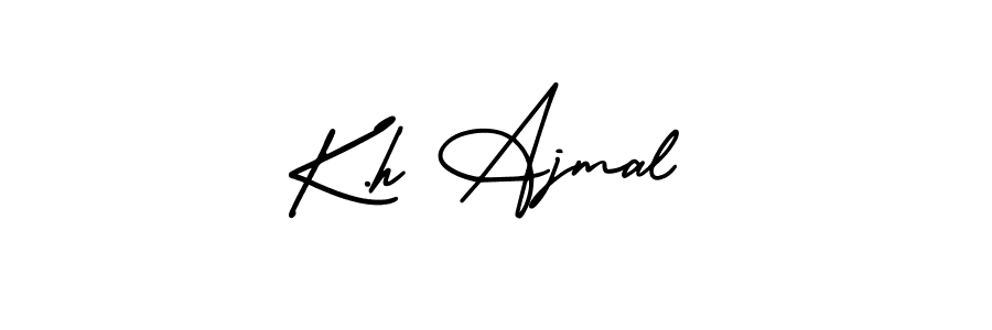 It looks lik you need a new signature style for name K.h Ajmal. Design unique handwritten (AmerikaSignatureDemo-Regular) signature with our free signature maker in just a few clicks. K.h Ajmal signature style 3 images and pictures png