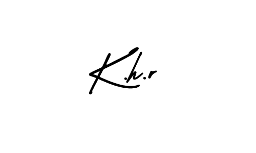 if you are searching for the best signature style for your name K.h.r. so please give up your signature search. here we have designed multiple signature styles  using AmerikaSignatureDemo-Regular. K.h.r signature style 3 images and pictures png