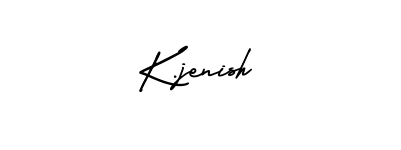 You should practise on your own different ways (AmerikaSignatureDemo-Regular) to write your name (K.jenish) in signature. don't let someone else do it for you. K.jenish signature style 3 images and pictures png