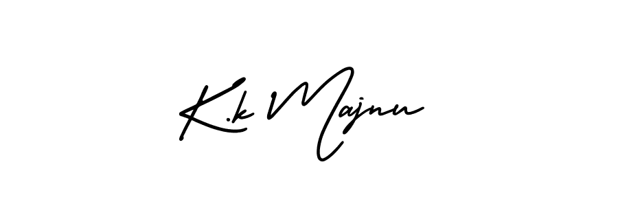 Make a beautiful signature design for name K.k Majnu. With this signature (AmerikaSignatureDemo-Regular) style, you can create a handwritten signature for free. K.k Majnu signature style 3 images and pictures png