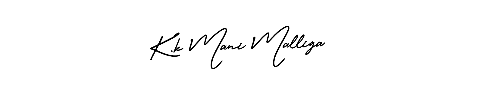 This is the best signature style for the K.k Mani Malliga name. Also you like these signature font (AmerikaSignatureDemo-Regular). Mix name signature. K.k Mani Malliga signature style 3 images and pictures png