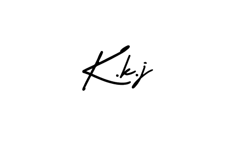 How to make K.k.j signature? AmerikaSignatureDemo-Regular is a professional autograph style. Create handwritten signature for K.k.j name. K.k.j signature style 3 images and pictures png