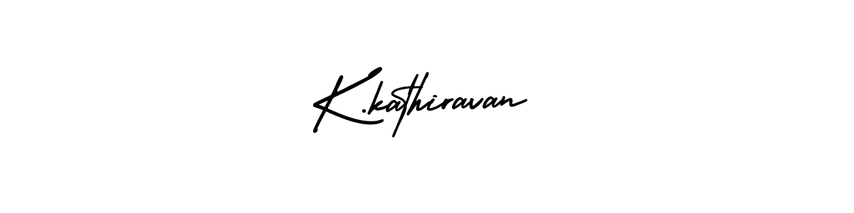 How to make K.kathiravan name signature. Use AmerikaSignatureDemo-Regular style for creating short signs online. This is the latest handwritten sign. K.kathiravan signature style 3 images and pictures png