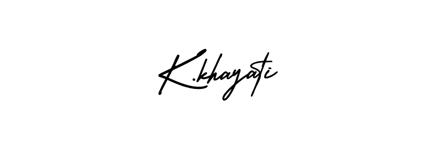 How to make K.khayati name signature. Use AmerikaSignatureDemo-Regular style for creating short signs online. This is the latest handwritten sign. K.khayati signature style 3 images and pictures png