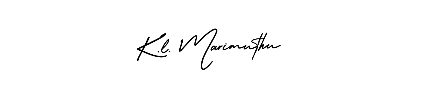 The best way (AmerikaSignatureDemo-Regular) to make a short signature is to pick only two or three words in your name. The name K.l. Marimuthu include a total of six letters. For converting this name. K.l. Marimuthu signature style 3 images and pictures png