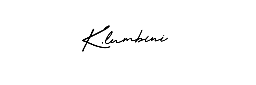 Similarly AmerikaSignatureDemo-Regular is the best handwritten signature design. Signature creator online .You can use it as an online autograph creator for name K.lumbini. K.lumbini signature style 3 images and pictures png