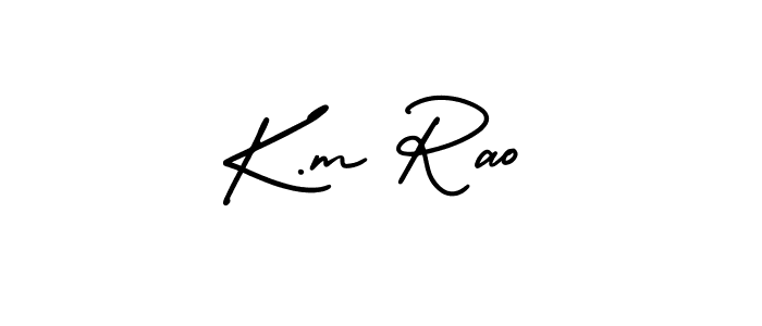 Also You can easily find your signature by using the search form. We will create K.m Rao name handwritten signature images for you free of cost using AmerikaSignatureDemo-Regular sign style. K.m Rao signature style 3 images and pictures png