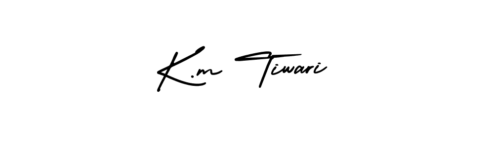 Create a beautiful signature design for name K.m Tiwari. With this signature (AmerikaSignatureDemo-Regular) fonts, you can make a handwritten signature for free. K.m Tiwari signature style 3 images and pictures png