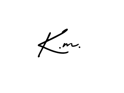 Create a beautiful signature design for name K.m.. With this signature (AmerikaSignatureDemo-Regular) fonts, you can make a handwritten signature for free. K.m. signature style 3 images and pictures png