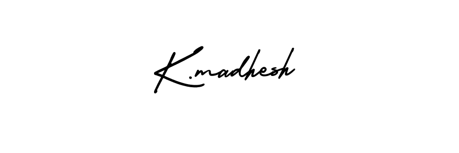 This is the best signature style for the K.madhesh name. Also you like these signature font (AmerikaSignatureDemo-Regular). Mix name signature. K.madhesh signature style 3 images and pictures png