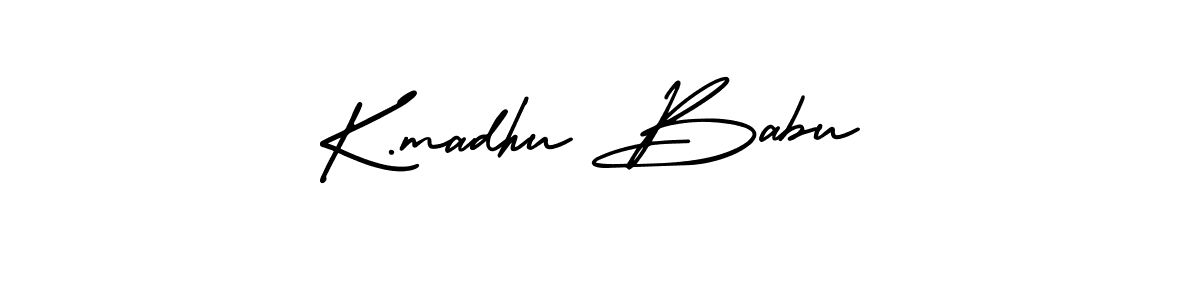 How to make K.madhu Babu name signature. Use AmerikaSignatureDemo-Regular style for creating short signs online. This is the latest handwritten sign. K.madhu Babu signature style 3 images and pictures png